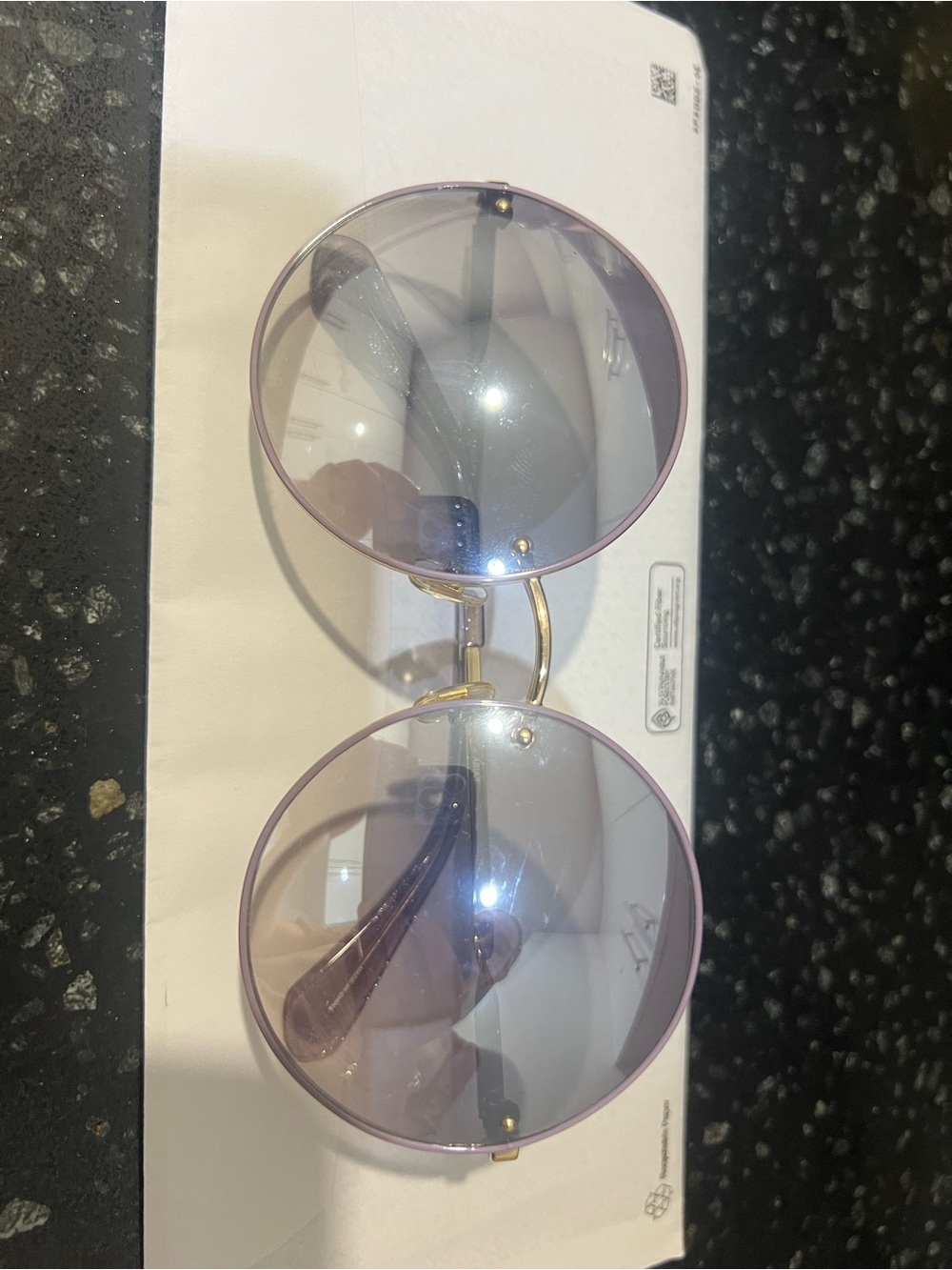 kate spade Round Sunglasses with Light Purple Lenses and lavender Frame gold